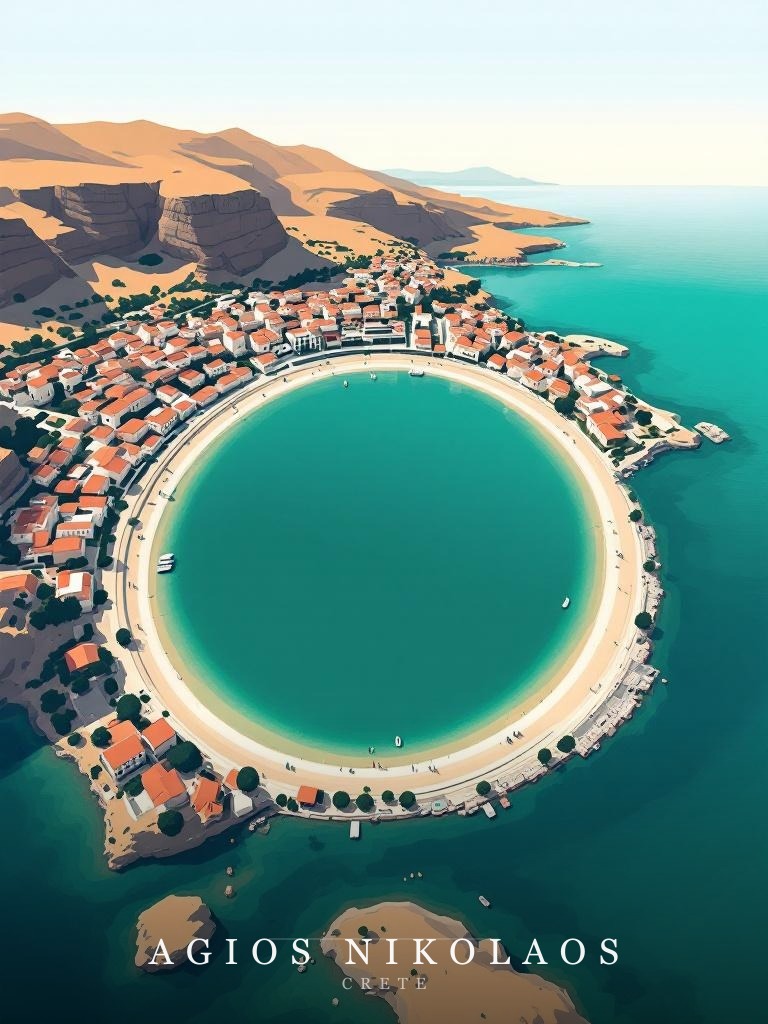 Agios nikolaos City Poster