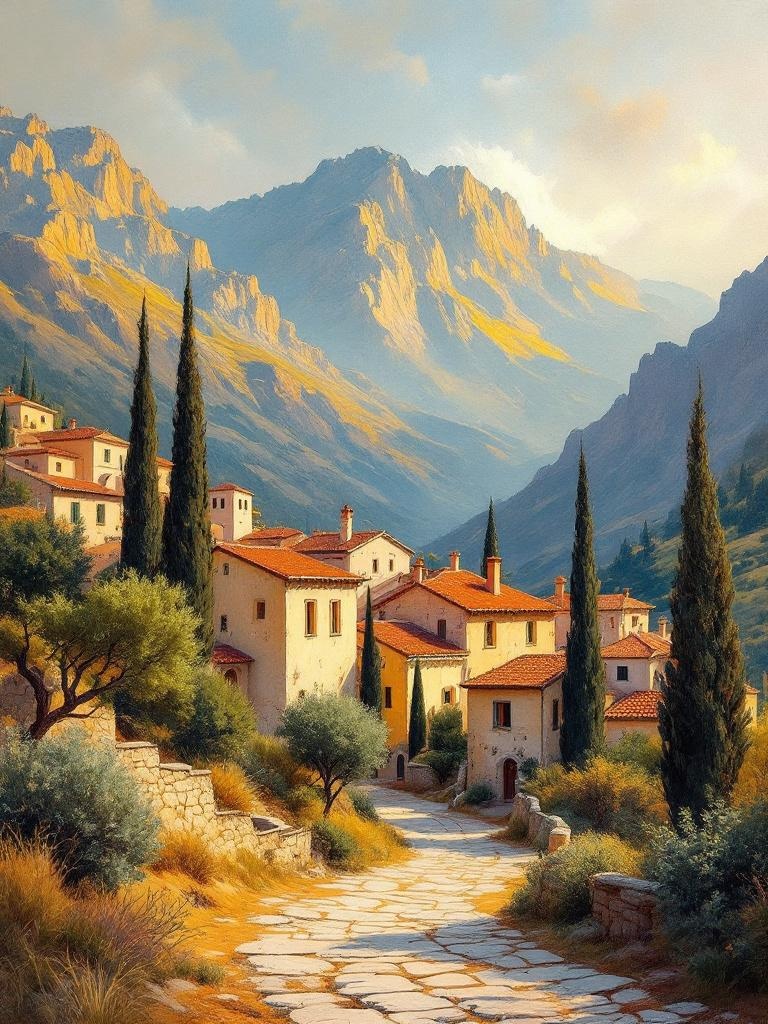 Mountain Village (Oil)